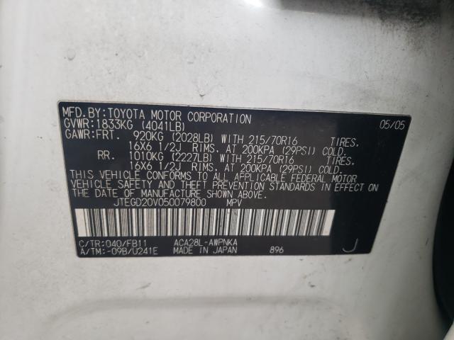 Photo 10 from auction – 2005 TOYOTA ROADSTER with VIN JTEGD20V050079800