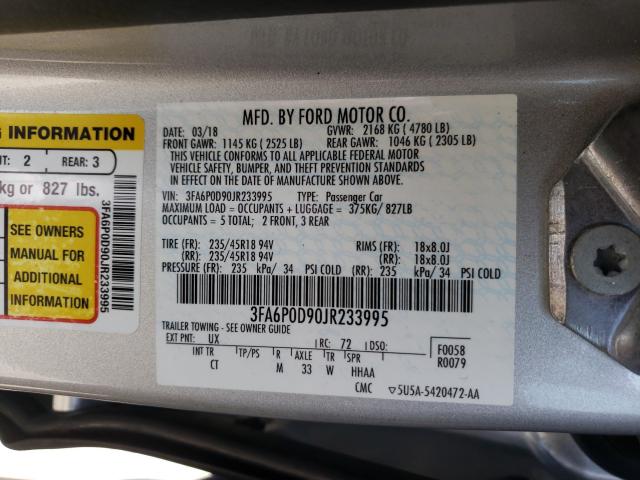 Photo 10 from auction – 2018 FORD FUSION TIT with VIN 3FA6P0D90JR233995
