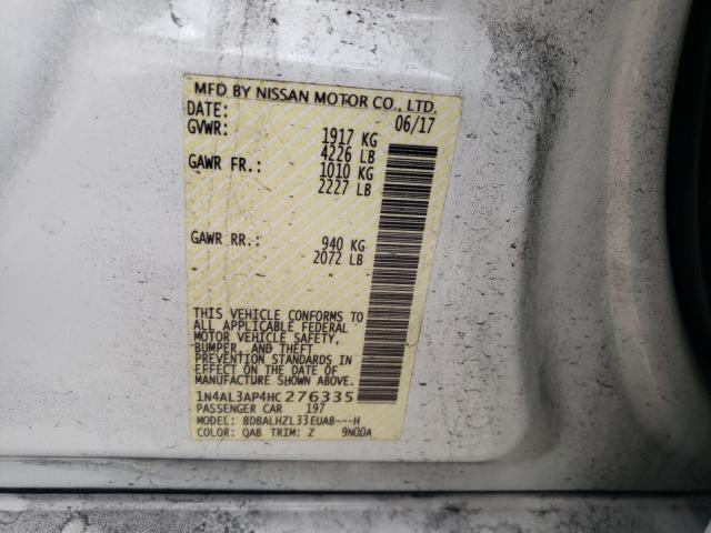 Photo 10 from auction – 2017 NISSAN ALTIMA 2.5 with VIN 1N4AL3AP4HC276335