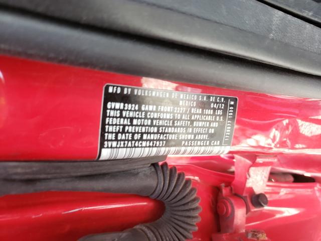 Photo 10 from auction – 2012 VOLKSWAGEN BEETLE with VIN 3VWJX7AT4CM647937