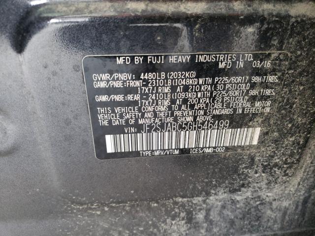 Снимка 10 от търг – 2016 SUBARU FORESTER 2 с VIN JF2SJABC5GH546499