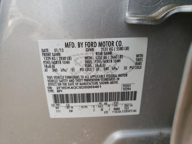 Photo 10 from auction – 2013 FORD EDGE SE with VIN 2FMDK4GC8DBB69461