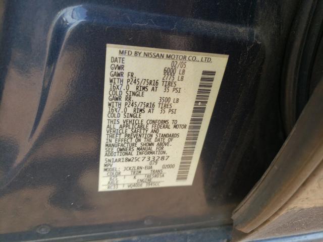 Photo 10 from auction – 2005 NISSAN PATHFINDER with VIN 5N1AR18W25C733287