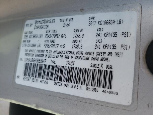Photo 10 from auction – 2004 DODGE RAM 1500 S with VIN 1D7HA18N34S655047
