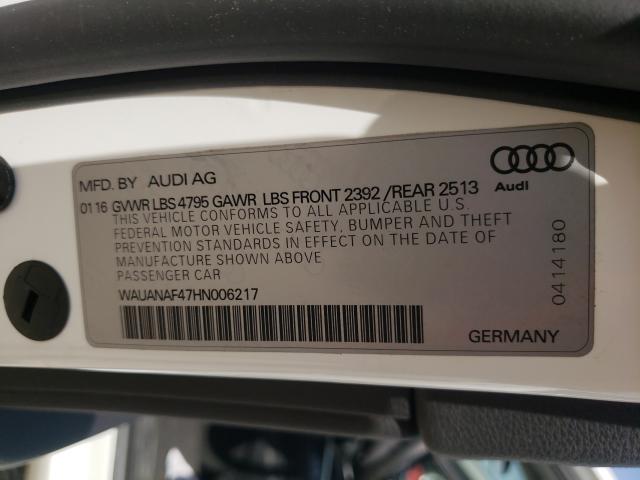 Photo 10 from auction – 2017 AUDI A4 PREMIUM with VIN WAUANAF47HN006217