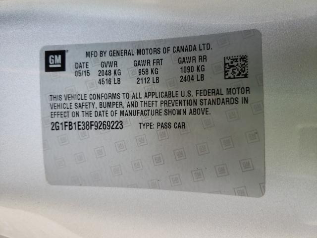 Photo 10 from auction – 2015 CHEVROLET CAMARO LS with VIN 2G1FB1E38F9269223