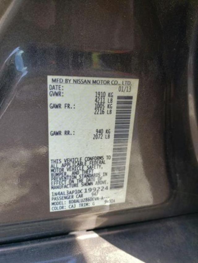 Photo 10 from auction – 2013 NISSAN ALTIMA 2.5 with VIN 1N4AL3AP1DC199224