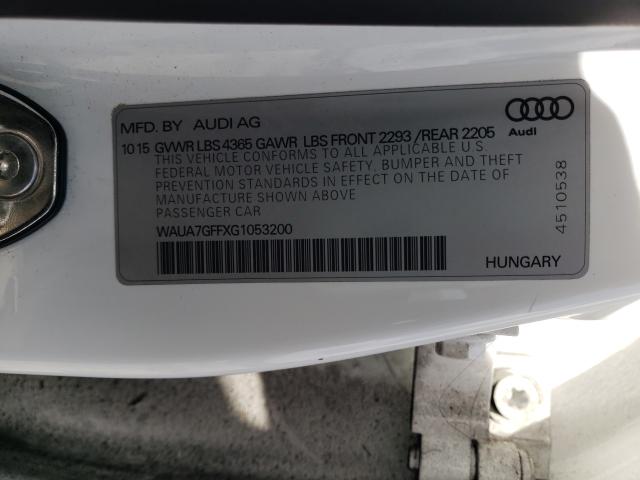 Photo 10 from auction – 2016 AUDI A3 PREMIUM with VIN WAUA7GFFXG1053200
