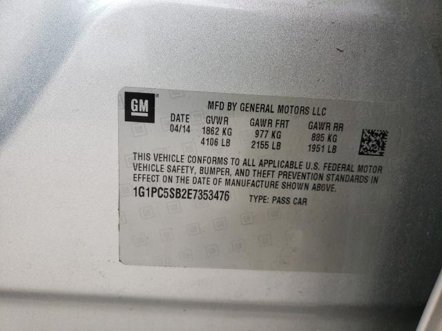 Photo 10 from auction – 2014 CHEVROLET CRUZE LT with VIN 1G1PC5SB2E7353476