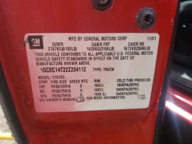 Photo 10 from auction – 2002 CHEVROLET SILVERADO with VIN 1GCEC14T22Z204112