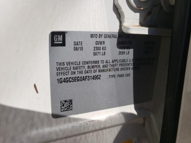 Photo 10 from auction – 2010 BUICK LACROSSE C with VIN 1G4GC5EG0AF314962