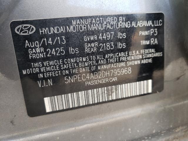 Photo 10 from auction – 2013 HYUNDAI SONATA SE with VIN 5NPEC4AB2DH795968