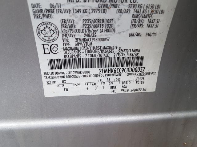 Photo 9 from auction – 2012 FORD FLEX SEL with VIN 2FMHK6CC9CBD00057