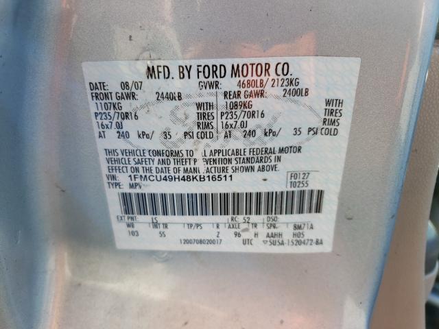 Photo 10 from auction – 2008 FORD ESCAPE HEV with VIN 1FMCU49H48KB16511