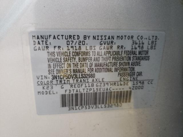 Photo 10 from auction – 2020 NISSAN KICKS SR with VIN 3N1CP5DV3LL532980