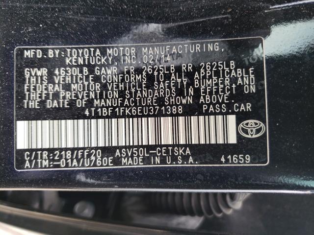 Photo 10 from auction – 2014 TOYOTA CAMRY L with VIN 4T1BF1FK6EU371388