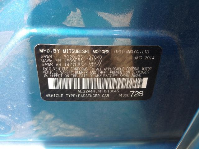 Photo 10 from auction – 2015 MITSUBISHI MIRAGE ES with VIN ML32A4HJ4FH010845
