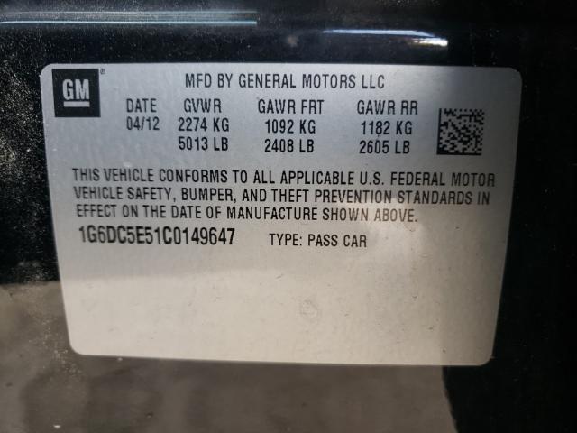 Photo 10 from auction – 2012 CADILLAC CTS with VIN 1G6DC5E51C0149647