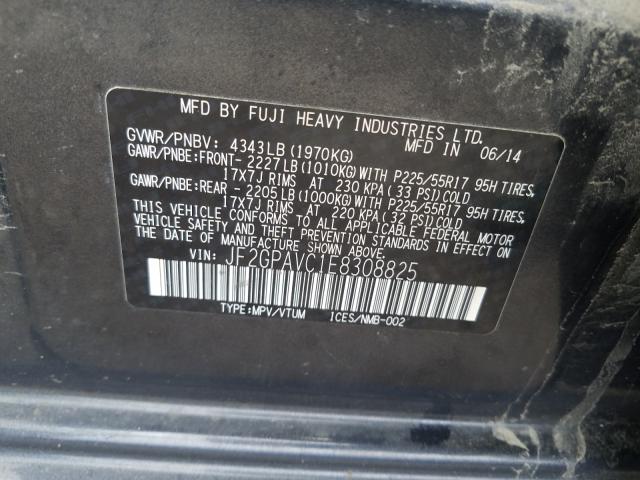 Photo 10 from auction – 2014 SUBARU XV CROSSTR with VIN JF2GPAVC1E8308825