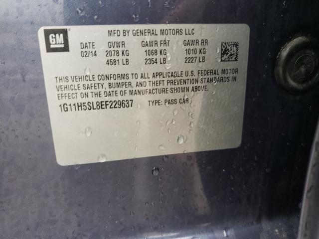Photo 10 from auction – 2014 CHEVROLET MALIBU LTZ with VIN 1G11H5SL8EF229637