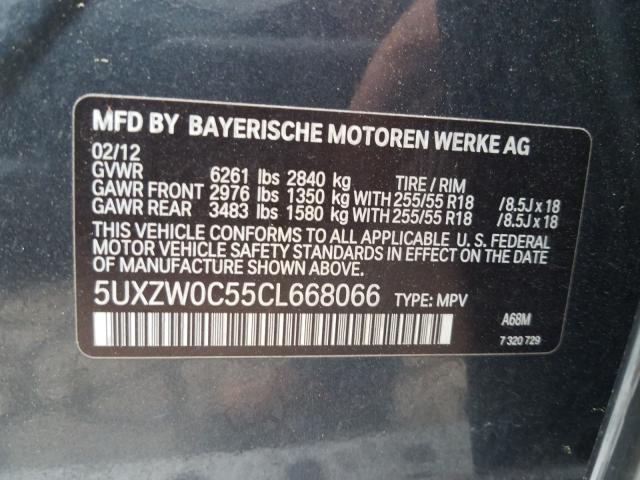 Photo 10 from auction – 2012 BMW X5 XDRIVE3 with VIN 5UXZW0C55CL668066