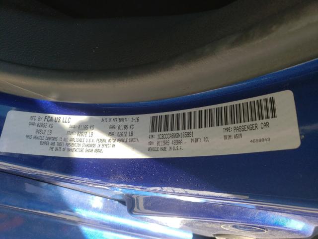 Photo 10 from auction – 2016 CHRYSLER 200 LIMITE with VIN 1C3CCCAB0GN165991