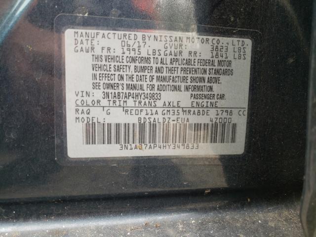Photo 10 from auction – 2017 NISSAN SENTRA S with VIN 3N1AB7AP4HY349833