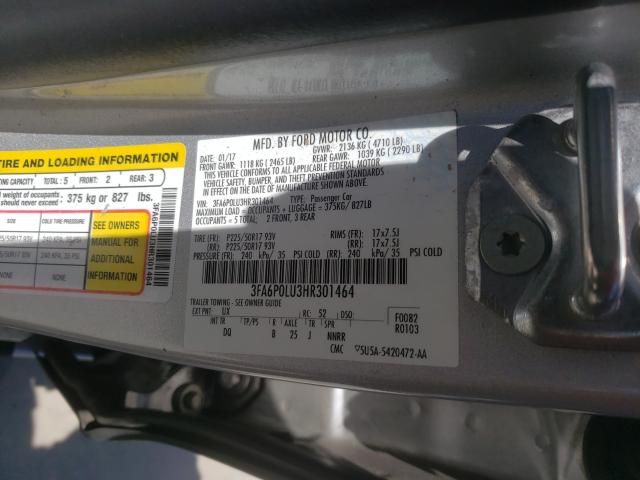 Photo 10 from auction – 2017 FORD FUSION SE with VIN 3FA6P0LU3HR301464