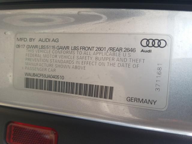 Photo 10 from auction – 2018 AUDI S5 PREMIUM with VIN WAUB4CF59JA040510