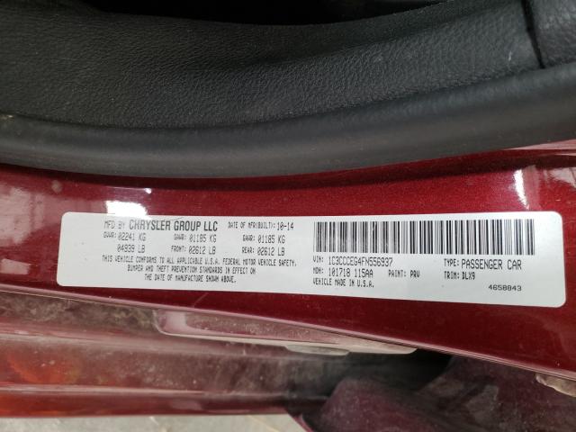 Photo 10 from auction – 2015 CHRYSLER 200 C with VIN 1C3CCCEG4FN556937