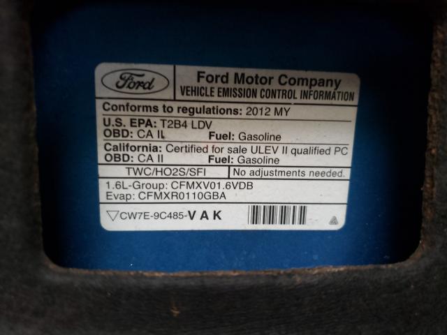 Photo 10 from auction – 2012 FORD FIESTA SE with VIN 3FADP4EJ5CM152806