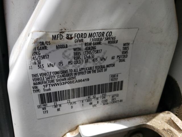Photo 10 from auction – 2006 FORD F350 SUPER with VIN 1FTWW33P06EA96419