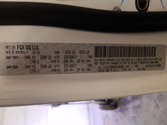 Photo 10 from auction – 2017 JEEP COMPASS SP with VIN 1C4NJDBB0HD168380