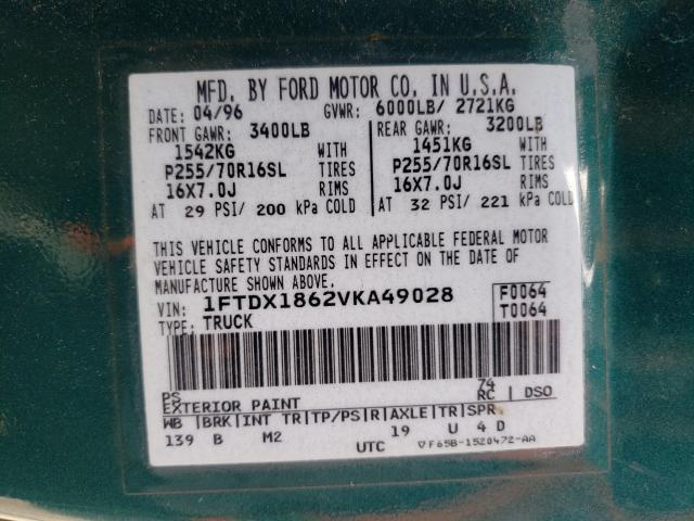 Photo 10 from auction – 1997 FORD F150 with VIN 1FTDX1862VKA49028