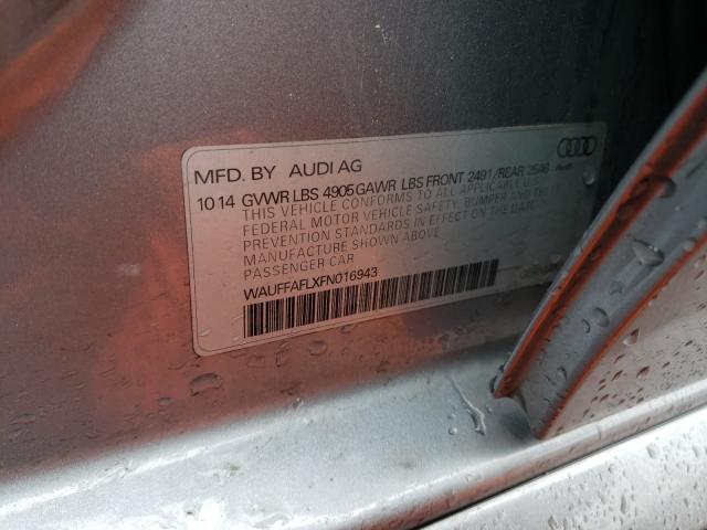Photo 10 from auction – 2015 AUDI A4 PREMIUM with VIN WAUFFAFLXFN016943