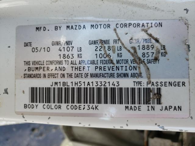 Photo 10 from auction – 2010 MAZDA 3 S with VIN JM1BL1H51A1332143