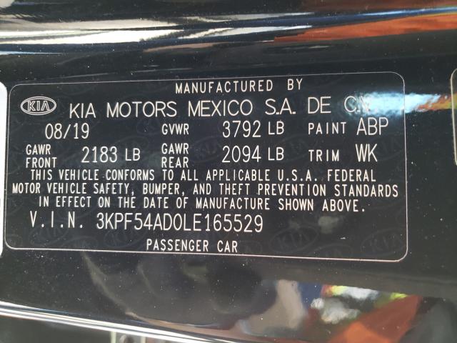 Photo 10 from auction – 2020 KIA FORTE EX with VIN 3KPF54AD0LE165529