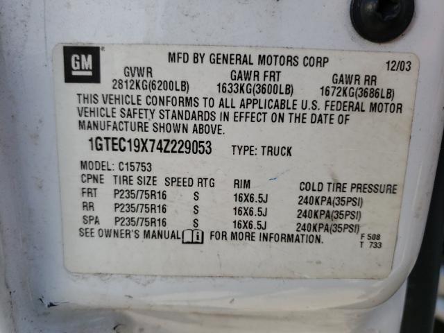 Photo 10 from auction – 2004 GMC NEW SIERRA with VIN 1GTEC19X74Z229053