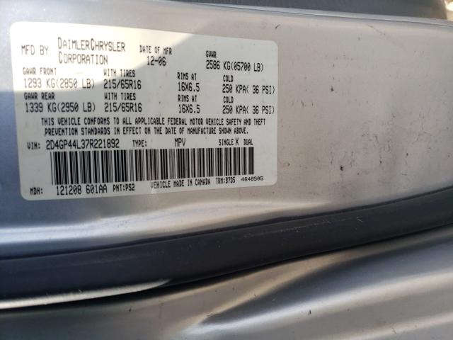 Photo 10 from auction – 2007 DODGE GRAND CARA with VIN 2D4GP44L37R221892