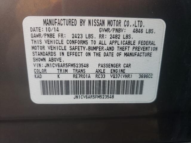 Photo 10 from auction – 2015 INFINITI Q40 with VIN JN1CV6AR5FM523548