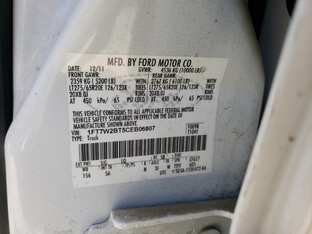 Photo 10 from auction – 2012 FORD F250 SUPER with VIN 1FT7W2BT5CEB06807