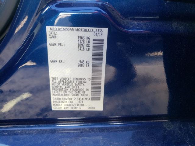 Photo 10 from auction – 2019 NISSAN ALTIMA S with VIN 1N4BL4BV6KC236689