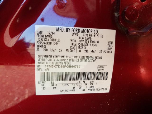 Photo 10 from auction – 2015 FORD EXPLORER X with VIN 1FM5K7D89FGB64769