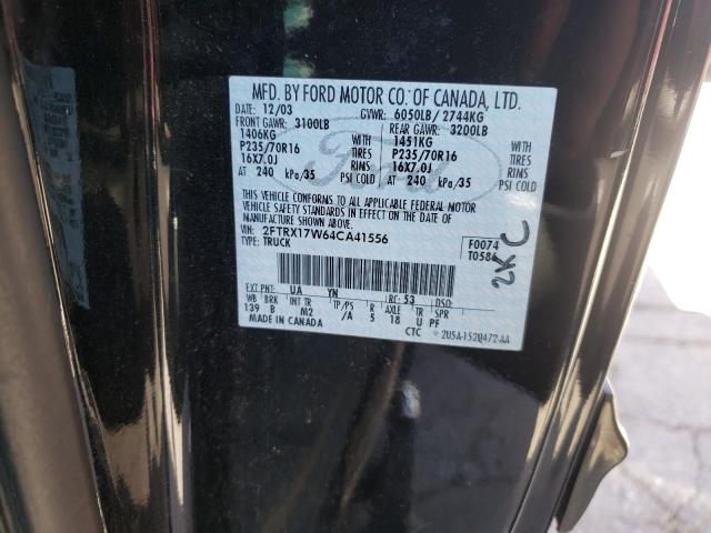 Photo 10 from auction – 2004 FORD F-150 HERI with VIN 2FTRX17W64CA41556