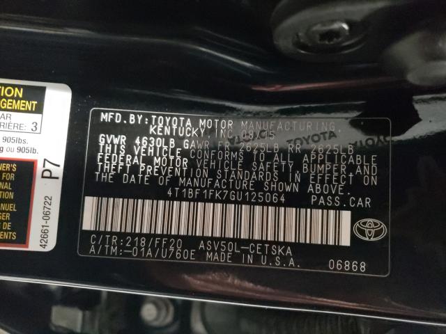 Photo 10 from auction – 2016 TOYOTA CAMRY LE with VIN 4T1BF1FK7GU125064