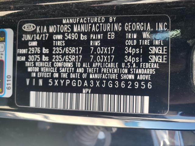 Photo 10 from auction – 2018 KIA SORENTO LX with VIN 5XYPGDA3XJG362956