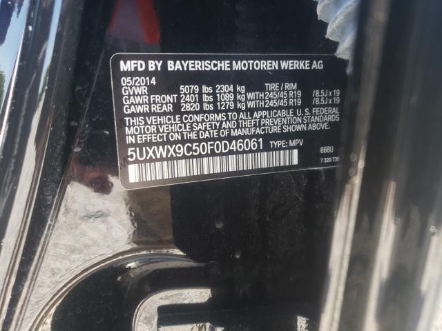 Photo 10 from auction – 2015 BMW X3 XDRIVE2 with VIN 5UXWX9C50F0D46061