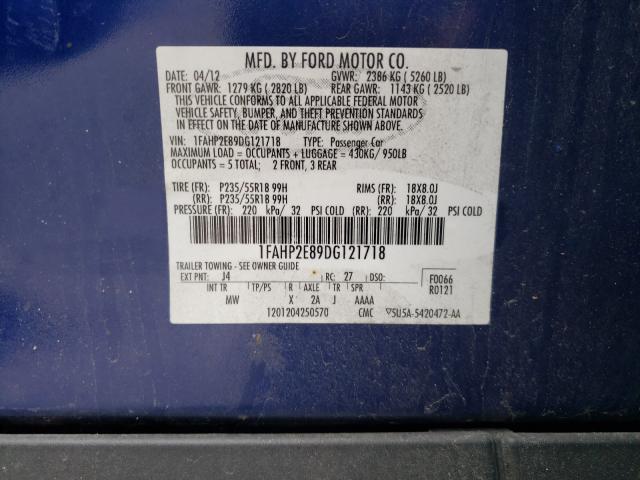 Photo 10 from auction – 2013 FORD TAURUS SEL with VIN 1FAHP2E89DG121718