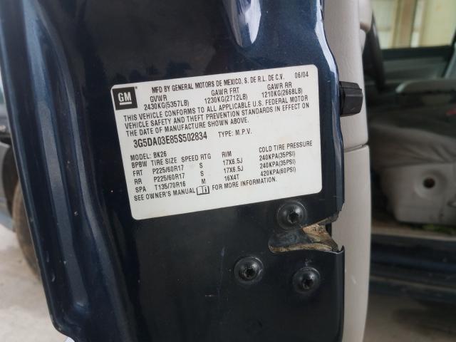 Photo 10 from auction – 2005 BUICK RENDEZVOUS with VIN 3G5DA03E85S502834