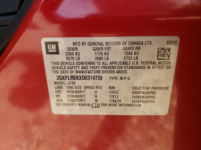 Photo 10 from auction – 2013 GMC TERRAIN SL with VIN 2GKFLREKXD6314739